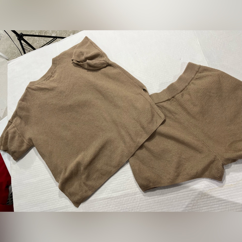 LILLUSORY WAFFLE KNIT 2 PIECE SHORT SET IN BROWN - Picture 5 of 16